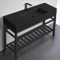 Modern Matte Black Ceramic Console Sink and Matte Black Base, 48